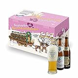 Bavariashop® Bier Adventskalender - PINK Edition! 23 x Bier aus Bayern inkl. Verkostungsglas, Geschenkidee für Frauen und Herren im Geschenkkarton