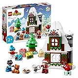 LEGO 10976 DUPLO Lebkuchenhaus mit Weihnachtsmann Figur, Weihnachtshaus-Spielzeug, Geschenk für Kleinkinder ab 2 Jahren, Bausteine, Lernspielzeug für Mädchen und Jungen
