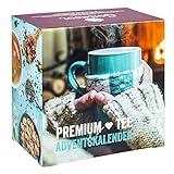 Premium Tee-Adventskalender mit 24 weihnachtlichen Gourmet-Teesorten, 223 g loser Tee, Geschenk-Idee für Frauen