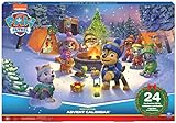 PAW PATROL Adventskalender - 24 Spielzeug-Überraschungen für eine fantasievolle Winterwelt, 7 Welpenfiguren, Tierfiguren und Zubehör, ab 3 Jahren