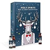 Spirituosen Adventskalender 2022 Holy Spirits, 24x Premium Gin Whisky Vermouth à 20ml, Tasting Probier Set und Geschenk