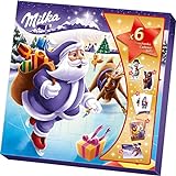 Milka Weihnachts-Freunde Adventskalender 1 x 143g, Gefüllt mit zarter Milka Schokolade und kleinen Geschenken, Zwei zufällig ausgewählte Designs