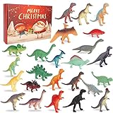 24 Stück Adventskalender Dinosaurier 2021, ESSOT Adventskalender Spielzeug Dinosaurier Spielzeug Dinosaurier Spielzeug Set Dinosaurier Adventskalender für Kinder Jungen Mädchen Weihnachten Geschenk