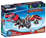 PLAYMOBIL DreamWorks Dragons 70727 Dragon Racing: Hicks und Ohnezahn, Mit Lichtmodul, Ab 4 Jahren