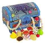 CAPTAIN PLAY | Retro Süßigkeiten Schatztruhe| Retro Süßigkeiten Box mit 400g Nostalgie-Süßigkeiten in Einzelverpackung