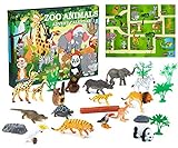 KreativeKraft Adventskalender 2021, Zoo Adventskalender Mädchen, 24 Tiere Adventskalender Kinder Jungen Mädchen, Kinder