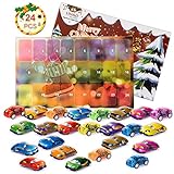 LIHAO Adventskalender Mini Auto Spielzeug Spielzeugauto in Geschenkpackung Weihnachten für Kinder Junge Mädchen, 24 Stück (MEHRWEG)