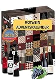 Rotwein Adventskalender mit 24 Weinsorten aus aller Welt | Rotwein Geschenk für Erwachsene | Adventskalender 2022