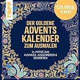 Colorful Christmas - Der goldene Adventskalender zum Ausmalen: 24 Motive zum Ausmalen, Ausschneiden & Dekorieren