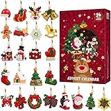 Toyvian Weihnachten Adventskalender mit 24X Ornamenten festlichem Weihnachtsschmuck Countdown bis Weihnachten Adventskalender für Weihnachten Urlaub