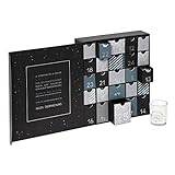 Origineller Adventskalender 2022 mit 25 Duftkerzen im Glas mit Spruch - Adventskalender kerzen - Deutsche Fassung